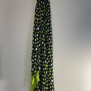 Vera Bradley Navy, White & Green Polka Dot Scarf